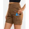 image:imageluvamia Cargo Shorts for Women Trendy High Waisted Casual Summer Knit Elastic Back 5 Inch Inseam Mid Thigh Chino ShortsBrown