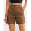 image:imageluvamia Cargo Shorts for Women Trendy High Waisted Casual Summer Knit Elastic Back 5 Inch Inseam Mid Thigh Chino ShortsBrown