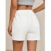 image:imageluvamia Cargo Shorts for Women Trendy High Waisted Casual Summer Knit Elastic Back 5 Inch Inseam Mid Thigh Chino ShortsCream White