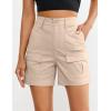 image:imageluvamia Cargo Shorts for Women Trendy High Waisted Casual Summer Knit Elastic Back 5 Inch Inseam Mid Thigh Chino ShortsCreamy Beige