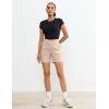 image:imageluvamia Cargo Shorts for Women Trendy High Waisted Casual Summer Knit Elastic Back 5 Inch Inseam Mid Thigh Chino ShortsCreamy Beige