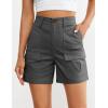 image:imageluvamia Cargo Shorts for Women Trendy High Waisted Casual Summer Knit Elastic Back 5 Inch Inseam Mid Thigh Chino ShortsDark Gray