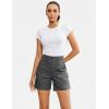 image:imageluvamia Cargo Shorts for Women Trendy High Waisted Casual Summer Knit Elastic Back 5 Inch Inseam Mid Thigh Chino ShortsDark Gray