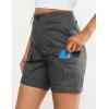 image:imageluvamia Cargo Shorts for Women Trendy High Waisted Casual Summer Knit Elastic Back 5 Inch Inseam Mid Thigh Chino ShortsDark Gray