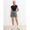 image:imageluvamia Cargo Shorts for Women Trendy High Waisted Casual Summer Knit Elastic Back 5 Inch Inseam Mid Thigh Chino ShortsForest Green