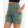 image:imageluvamia Cargo Shorts for Women Trendy High Waisted Casual Summer Knit Elastic Back 5 Inch Inseam Mid Thigh Chino ShortsForest Green