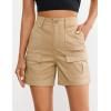 image:imageluvamia Cargo Shorts for Women Trendy High Waisted Casual Summer Knit Elastic Back 5 Inch Inseam Mid Thigh Chino ShortsKhaki