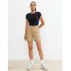 image:imageluvamia Cargo Shorts for Women Trendy High Waisted Casual Summer Knit Elastic Back 5 Inch Inseam Mid Thigh Chino ShortsKhaki
