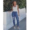 image:imageluvamia Cropped Jeans for Women Skinny Trendy High Waisted Distressed Ripped Stretchy Denim Pants Destroyed JeggingsClassic Blue