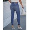 image:imageluvamia Cropped Jeans for Women Skinny Trendy High Waisted Distressed Ripped Stretchy Denim Pants Destroyed JeggingsClassic Blue