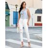 image:imageluvamia Cropped Jeans for Women Skinny Trendy High Waisted Distressed Ripped Stretchy Denim Pants Destroyed JeggingsCream White