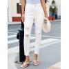 image:imageluvamia Cropped Jeans for Women Skinny Trendy High Waisted Distressed Ripped Stretchy Denim Pants Destroyed JeggingsCream White