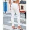 image:imageluvamia Cropped Jeans for Women Skinny Trendy High Waisted Distressed Ripped Stretchy Denim Pants Destroyed JeggingsCream White