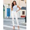 image:imageluvamia Cropped Jeans for Women Skinny Trendy High Waisted Distressed Ripped Stretchy Denim Pants Destroyed JeggingsCream White