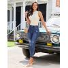 image:imageluvamia Cropped Jeans for Women Skinny Trendy High Waisted Distressed Ripped Stretchy Denim Pants Destroyed JeggingsNightfall Blue