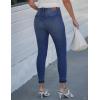 image:imageluvamia Cropped Jeans for Women Skinny Trendy High Waisted Distressed Ripped Stretchy Denim Pants Destroyed JeggingsNightfall Blue