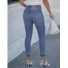 image:imageluvamia Cropped Jeans for Women Skinny Trendy High Waisted Distressed Ripped Stretchy Denim Pants Destroyed JeggingsReef Blue
