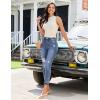 image:imageluvamia Cropped Jeans for Women Skinny Trendy High Waisted Distressed Ripped Stretchy Denim Pants Destroyed JeggingsReef Blue