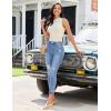 image:imageluvamia Cropped Jeans for Women Skinny Trendy High Waisted Distressed Ripped Stretchy Denim Pants Destroyed JeggingsRoadknight Blue