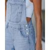 image:imageluvamia Denim Overalls for Women Barrel Leg Baggy Loose Fit Bib Stretchy Jean Jumpsuit Adjustable Strap Casual OverallAiry Blue