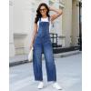 image:imageluvamia Denim Overalls for Women Barrel Leg Baggy Loose Fit Bib Stretchy Jean Jumpsuit Adjustable Strap Casual OverallClassic Blue