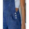 image:imageluvamia Denim Overalls for Women Barrel Leg Baggy Loose Fit Bib Stretchy Jean Jumpsuit Adjustable Strap Casual OverallClassic Blue