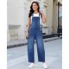 image:imageluvamia Denim Overalls for Women Barrel Leg Baggy Loose Fit Bib Stretchy Jean Jumpsuit Adjustable Strap Casual OverallClassic Blue