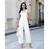 image:imageluvamia Denim Overalls for Women Barrel Leg Baggy Loose Fit Bib Stretchy Jean Jumpsuit Adjustable Strap Casual OverallCream White