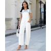 image:imageluvamia Denim Overalls for Women Barrel Leg Baggy Loose Fit Bib Stretchy Jean Jumpsuit Adjustable Strap Casual OverallCream White