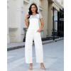 image:imageluvamia Denim Overalls for Women Barrel Leg Baggy Loose Fit Bib Stretchy Jean Jumpsuit Adjustable Strap Casual OverallCream White