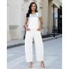 image:imageluvamia Denim Overalls for Women Barrel Leg Baggy Loose Fit Bib Stretchy Jean Jumpsuit Adjustable Strap Casual OverallCream White