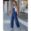 image:imageluvamia Denim Overalls for Women Barrel Leg Baggy Loose Fit Bib Stretchy Jean Jumpsuit Adjustable Strap Casual OverallDarkness Blue