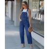 image:imageluvamia Denim Overalls for Women Barrel Leg Baggy Loose Fit Bib Stretchy Jean Jumpsuit Adjustable Strap Casual OverallDarkness Blue