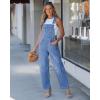 image:imageluvamia Denim Overalls for Women Barrel Leg Baggy Loose Fit Bib Stretchy Jean Jumpsuit Adjustable Strap Casual OverallMedium Blue