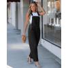 image:imageluvamia Denim Overalls for Women Barrel Leg Baggy Loose Fit Bib Stretchy Jean Jumpsuit Adjustable Strap Casual OverallWashed Black
