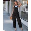 image:imageluvamia Denim Overalls for Women Barrel Leg Baggy Loose Fit Bib Stretchy Jean Jumpsuit Adjustable Strap Casual OverallWashed Black