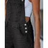 image:imageluvamia Denim Overalls for Women Barrel Leg Baggy Loose Fit Bib Stretchy Jean Jumpsuit Adjustable Strap Casual OverallWashed Black