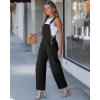 image:imageluvamia Denim Overalls for Women Barrel Leg Baggy Loose Fit Bib Stretchy Jean Jumpsuit Adjustable Strap Casual OverallWashed Black