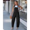 image:imageluvamia Denim Overalls for Women Barrel Leg Baggy Loose Fit Bib Stretchy Jean Jumpsuit Adjustable Strap Casual OverallWashed Black