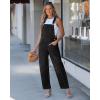 image:imageluvamia Denim Overalls for Women Barrel Leg Baggy Loose Fit Bib Stretchy Jean Jumpsuit Adjustable Strap Casual OverallWashed Black