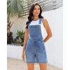 image:imageluvamia Denim Overalls for Women Loose Fit Baggy Jean Shorts Overall Bib Summer Casual Stretchy Adjustable ShortallsBay Blue