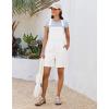 image:imageluvamia Denim Overalls for Women Loose Fit Baggy Jean Shorts Overall Bib Summer Casual Stretchy Adjustable ShortallsCream White