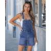 image:imageluvamia Denim Overalls for Women Loose Fit Baggy Jean Shorts Overall Bib Summer Casual Stretchy Adjustable ShortallsMedium Blue