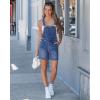 image:imageluvamia Denim Overalls for Women Loose Fit Baggy Jean Shorts Overall Bib Summer Casual Stretchy Adjustable ShortallsMedium Blue