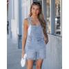 image:imageluvamia Denim Overalls for Women Loose Fit Baggy Jean Shorts Overall Bib Summer Casual Stretchy Adjustable ShortallsSky Blue