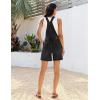 image:imageluvamia Denim Overalls for Women Loose Fit Baggy Jean Shorts Overall Bib Summer Casual Stretchy Adjustable ShortallsWashed Black