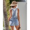 image:imageluvamia Jean Overalls for Women Loose Fit Bib Adjustable Straps Stretchy Denim Overall Shorts Casual Summer ShortallsBay Blue