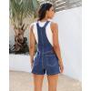 image:imageluvamia Jean Overalls for Women Loose Fit Bib Adjustable Straps Stretchy Denim Overall Shorts Casual Summer ShortallsClassic Blue