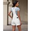 image:imageluvamia Jean Overalls for Women Loose Fit Bib Adjustable Straps Stretchy Denim Overall Shorts Casual Summer ShortallsCream White