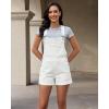 image:imageluvamia Jean Overalls for Women Loose Fit Bib Adjustable Straps Stretchy Denim Overall Shorts Casual Summer ShortallsCream White